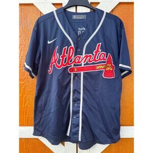 Men's Nike Ronald Acuna Jr. Navy Atlanta Braves Road Replica Player Name Jersey